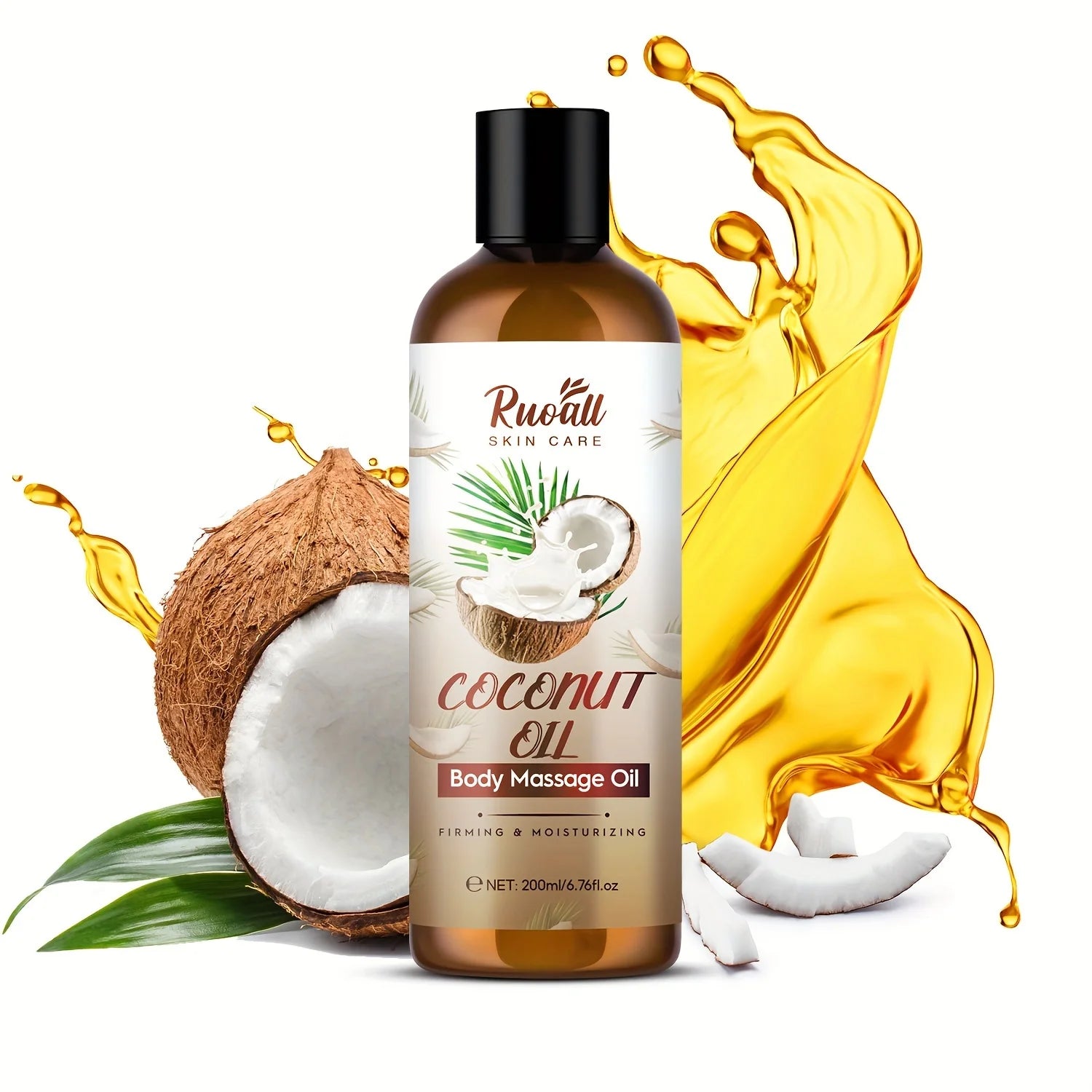 Huile de coco pour massage corporel, huile essentielle riche en extrait d'huile de noix de coco, peut être utilisée pour le massage corporel, parfum durable
